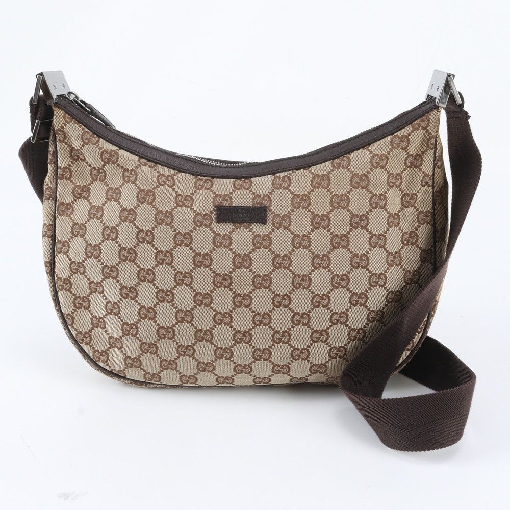 Gucci GG Canvas Leather Shoulder Bag Crossbody Messenger