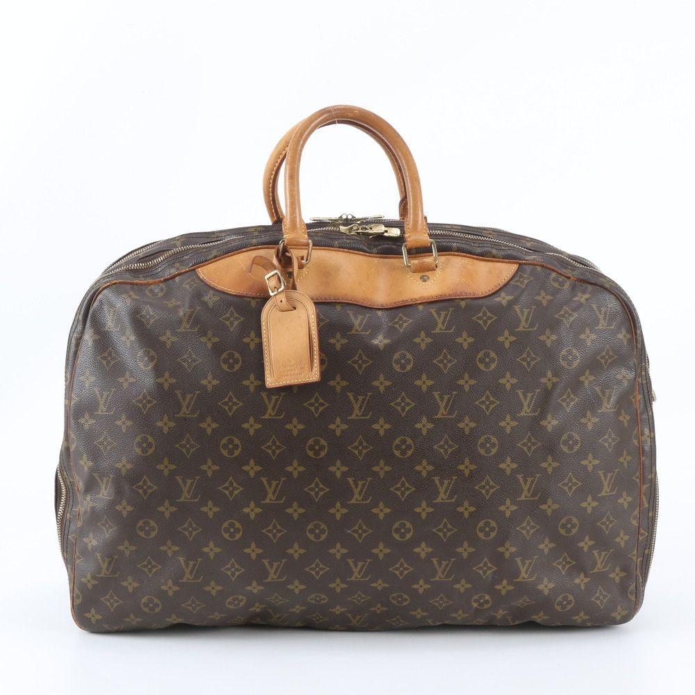 Louis Vuitton Monogram Alize de Poche Leather Boston Bag Tote Carry