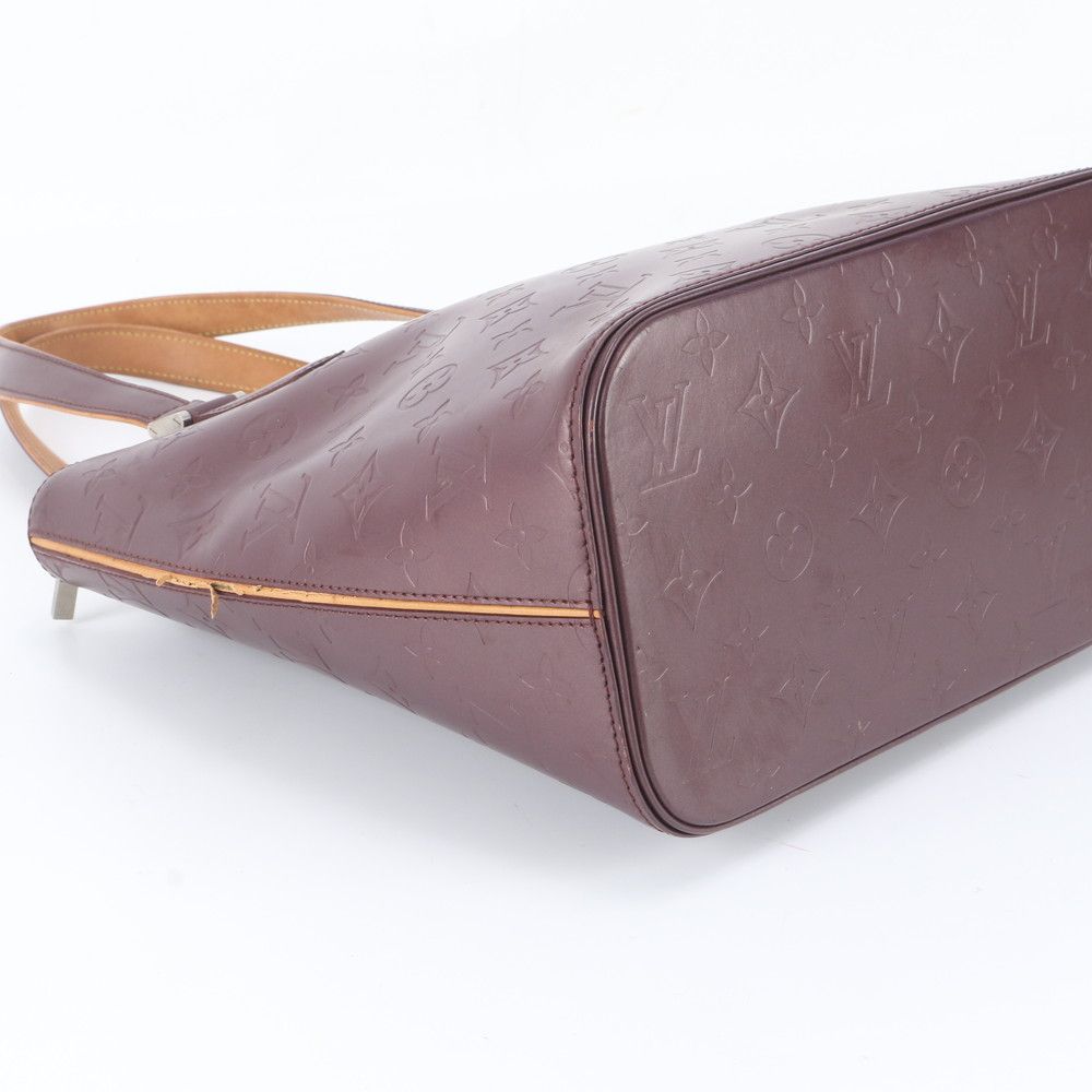 Louis Vuitton Monogram Matte Stockton Violet Leather Tote Shoulder Bag — view 5