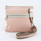 Gucci GG Canvas Sherry Line Leather Shoulder Bag Crossbody