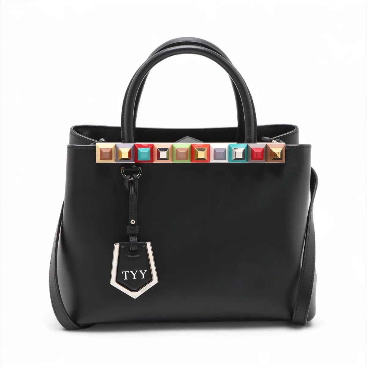 Fendi Petit Toujours Leather 2-Way Handbag Crossbody Shoulder Tote Bag