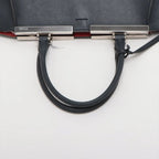Fendi Leather 2-Way Handbag Tote Shoulder Black — view 5