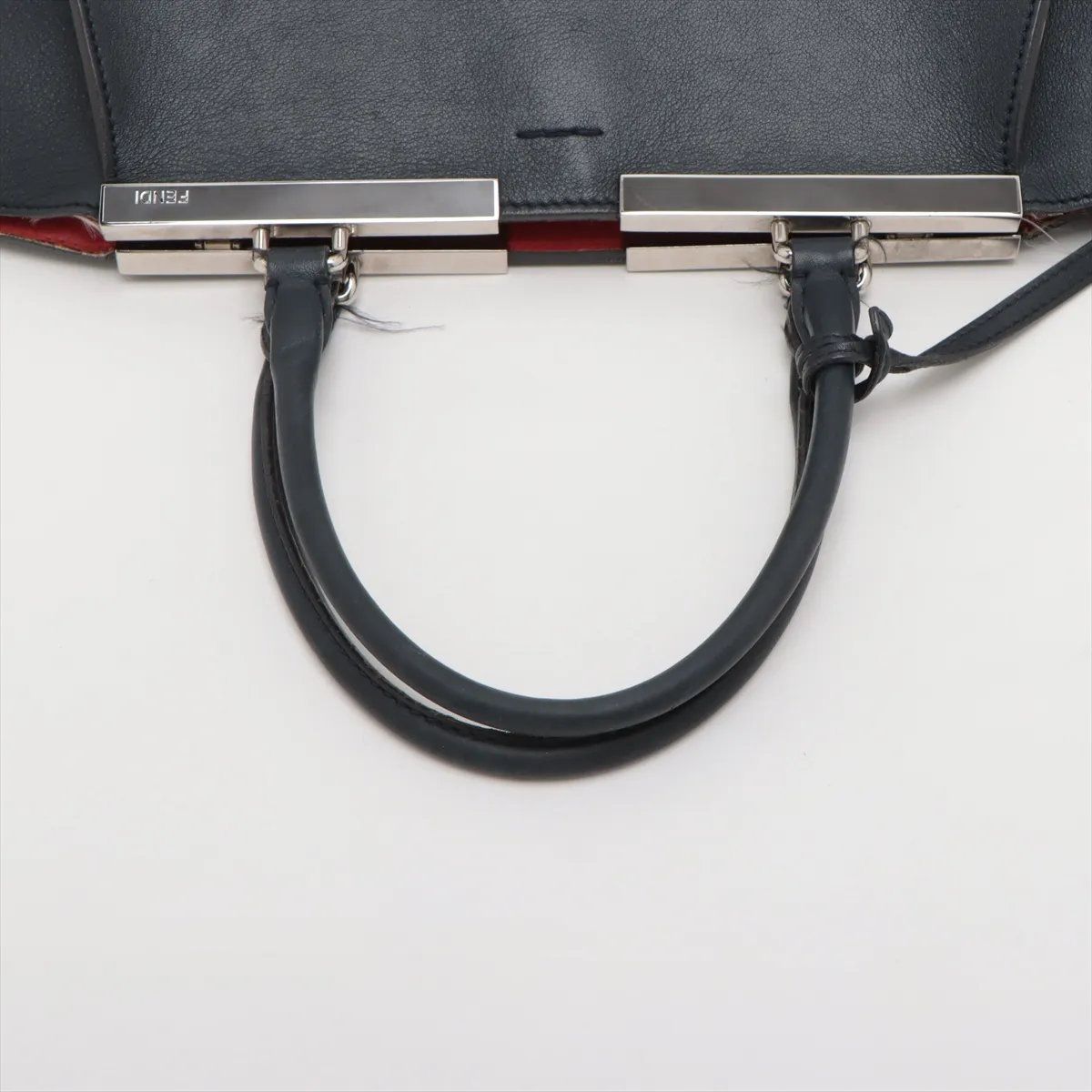 Fendi Leather 2-Way Handbag Tote Shoulder Black — view 5