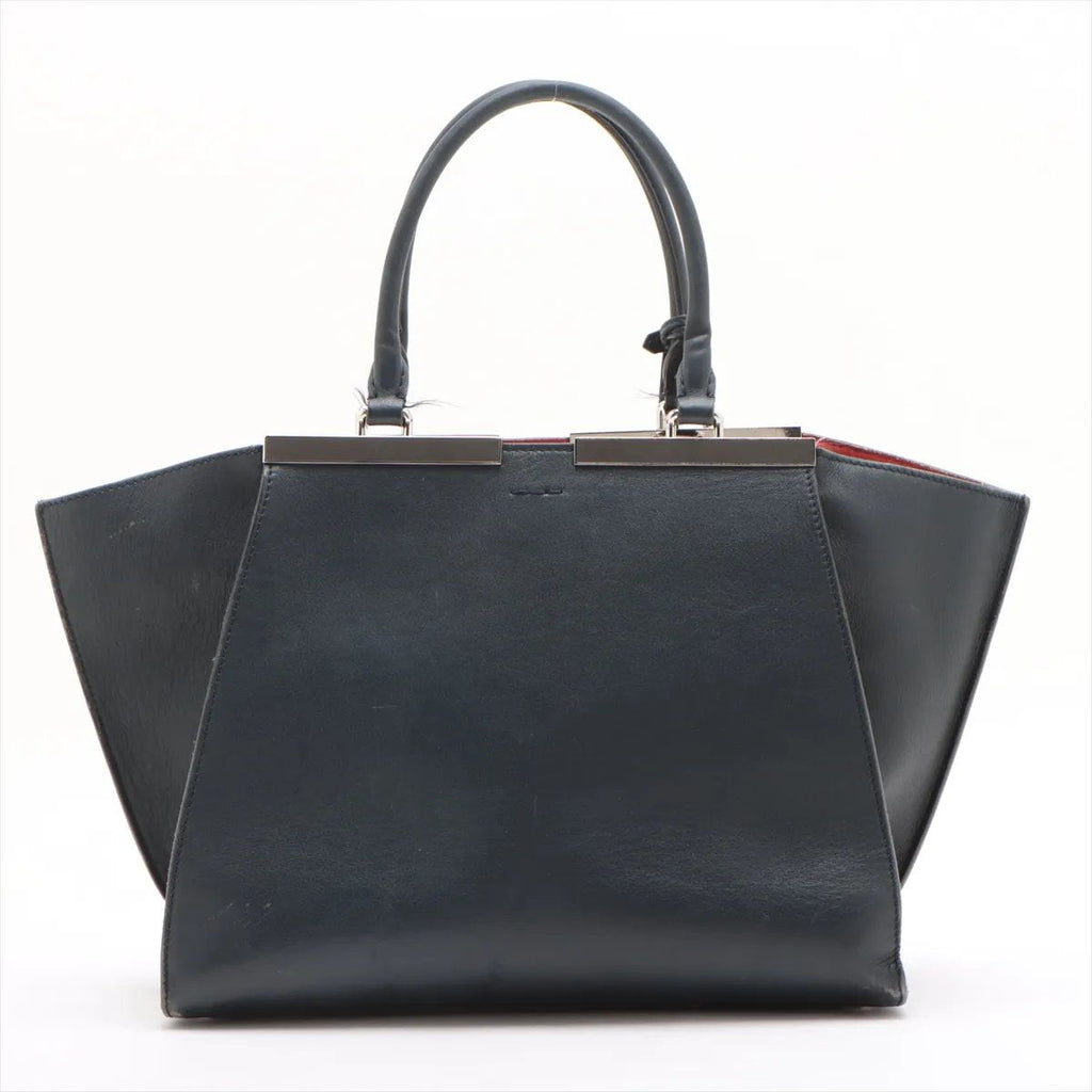 Fendi Leather 2-Way Handbag Tote Shoulder Black — view 2