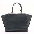Fendi Leather 2-Way Handbag Tote Shoulder Black — view 2