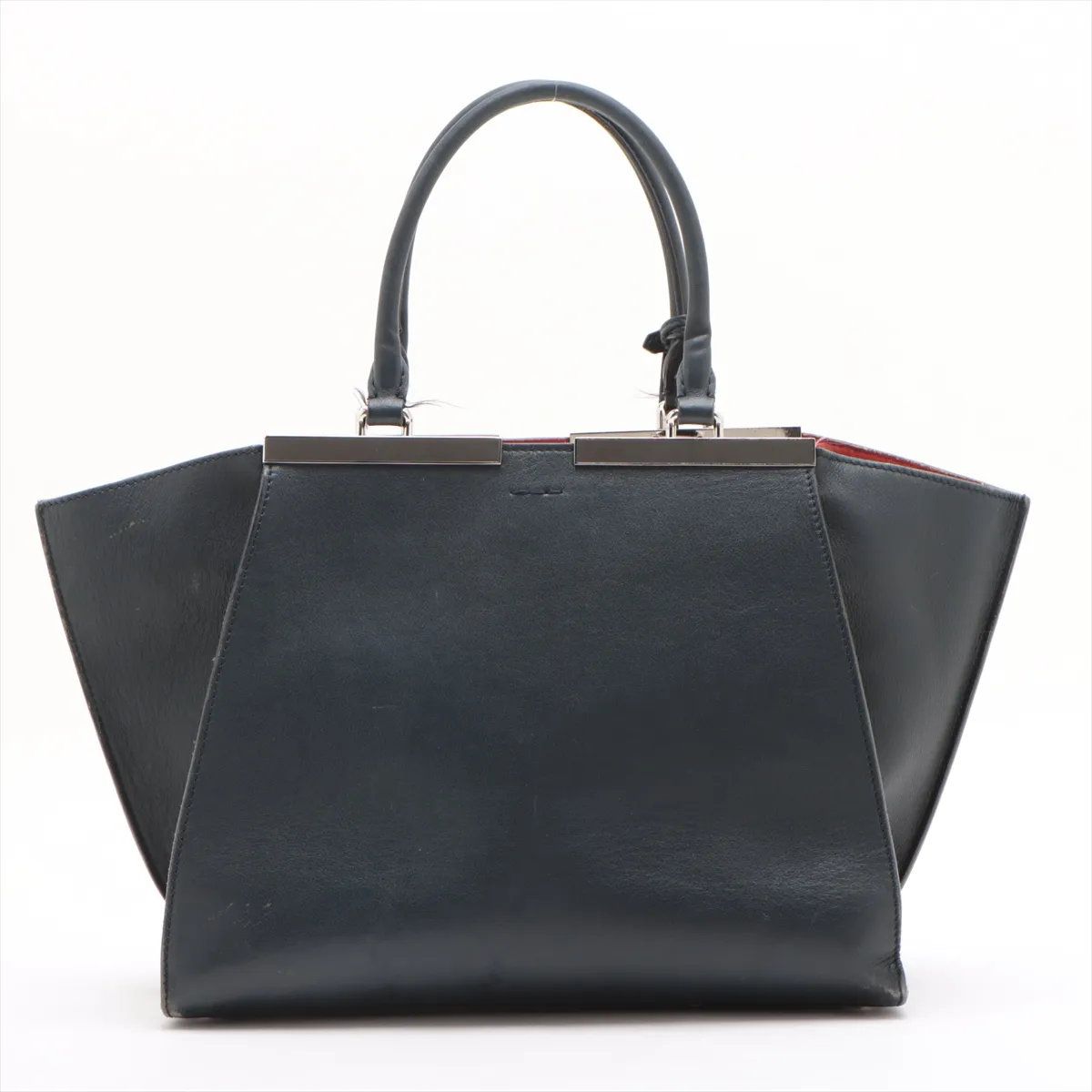 Fendi Leather 2-Way Handbag Tote Shoulder Black — view 2
