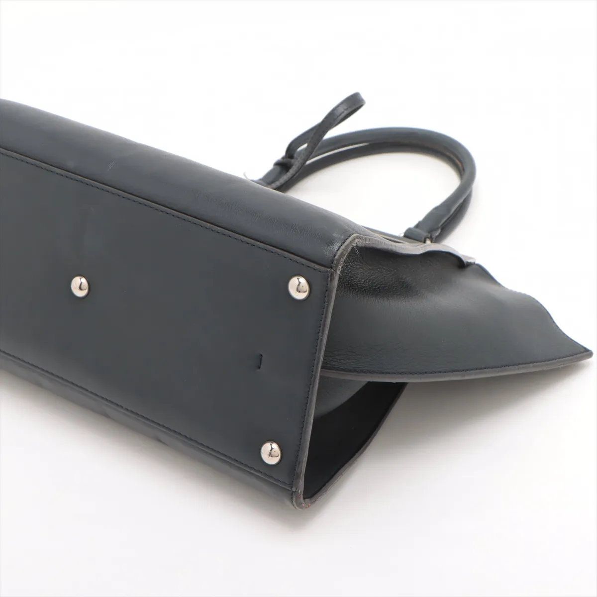 Fendi Leather 2-Way Handbag Tote Shoulder Black — view 3