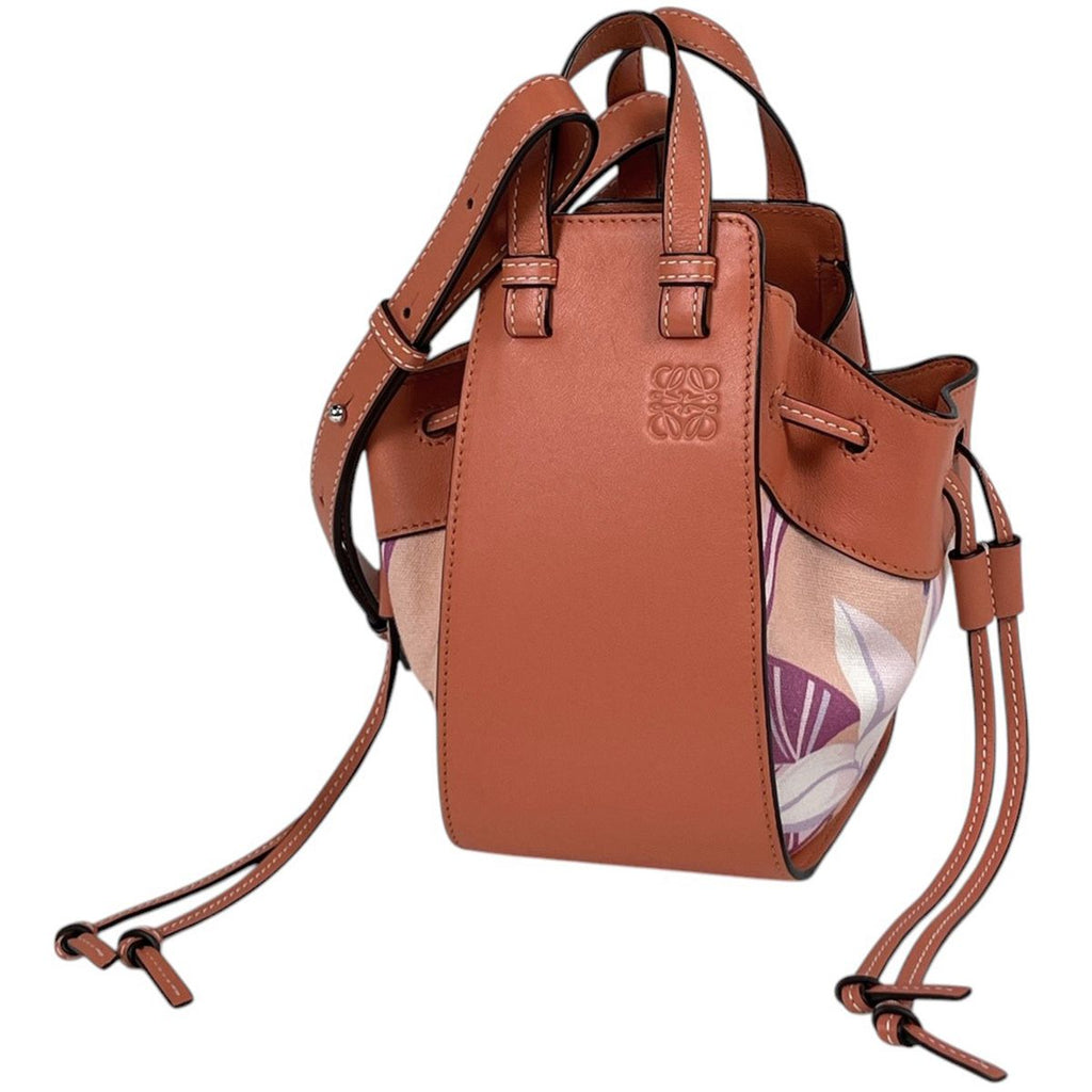 Loewe Handbag Paula's Ibiza Hammock Mini Floral Leather Salmon Pink