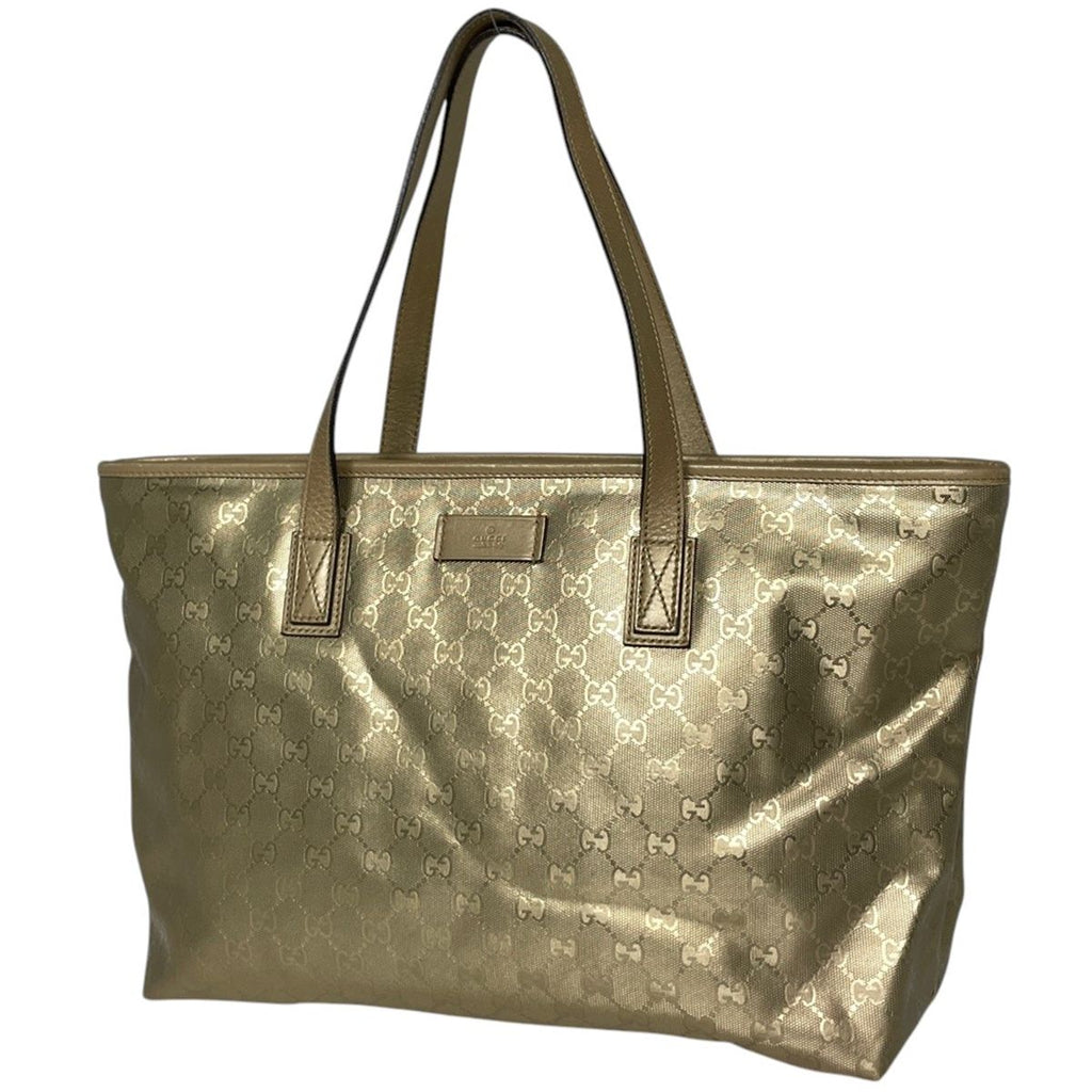 Gucci Tote Bag GG Supreme Pattern Metallic Gold