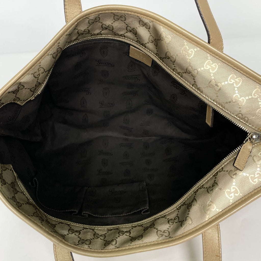 Gucci Tote Bag GG Supreme Pattern Metallic Gold — view 7