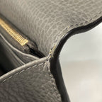 Gucci Wallet Interlocking Chain 2-Way Leather Gray Shoulder Bag — view 6