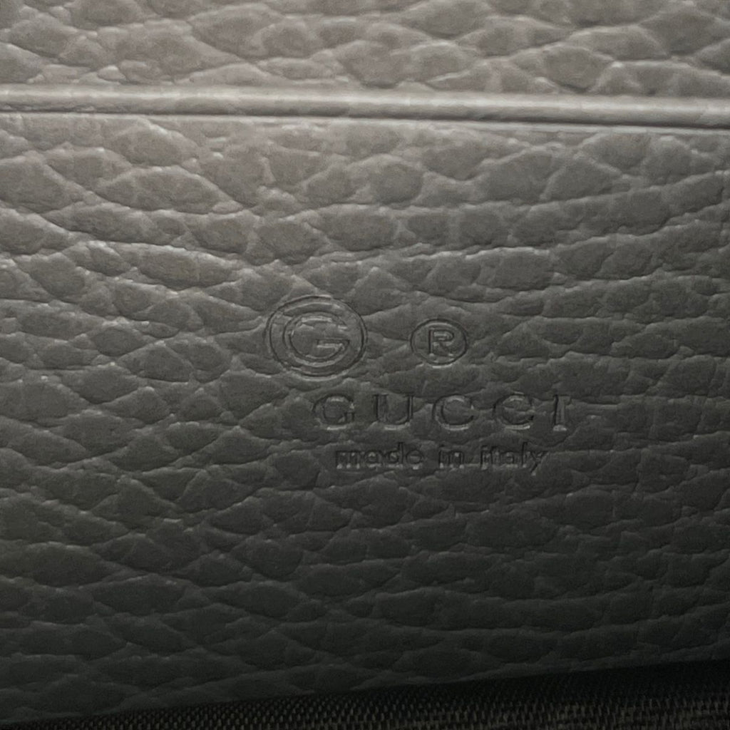 Gucci Wallet Interlocking Chain 2-Way Leather Gray Shoulder Bag — view 8