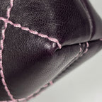 Chanel Pouch Wild Stitch CC Logo Leather Purple — view 3
