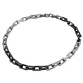 Louis Vuitton Collier Monogram Chain Necklace Metal Silver Black