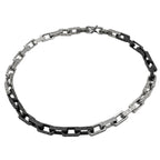 Louis Vuitton Collier Monogram Chain Necklace Metal Silver Black
