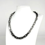 Louis Vuitton Collier Monogram Chain Necklace Metal Silver Black — view 5
