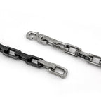 Louis Vuitton Collier Monogram Chain Necklace Metal Silver Black — view 3