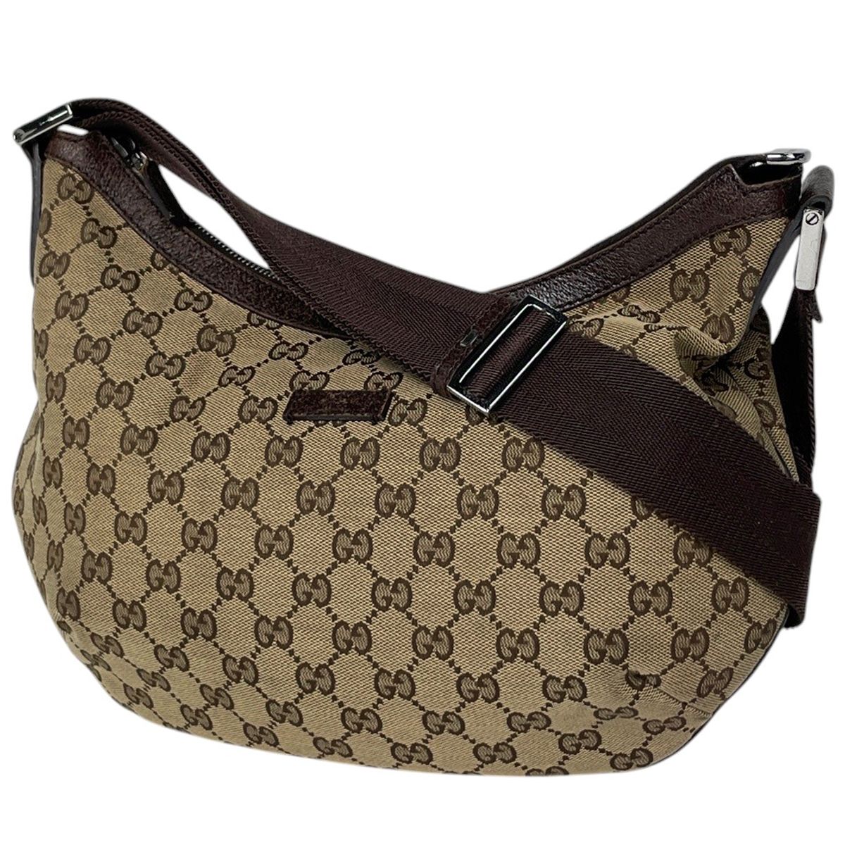 Gucci Shoulder Bag GG Pattern Canvas Beige Brown