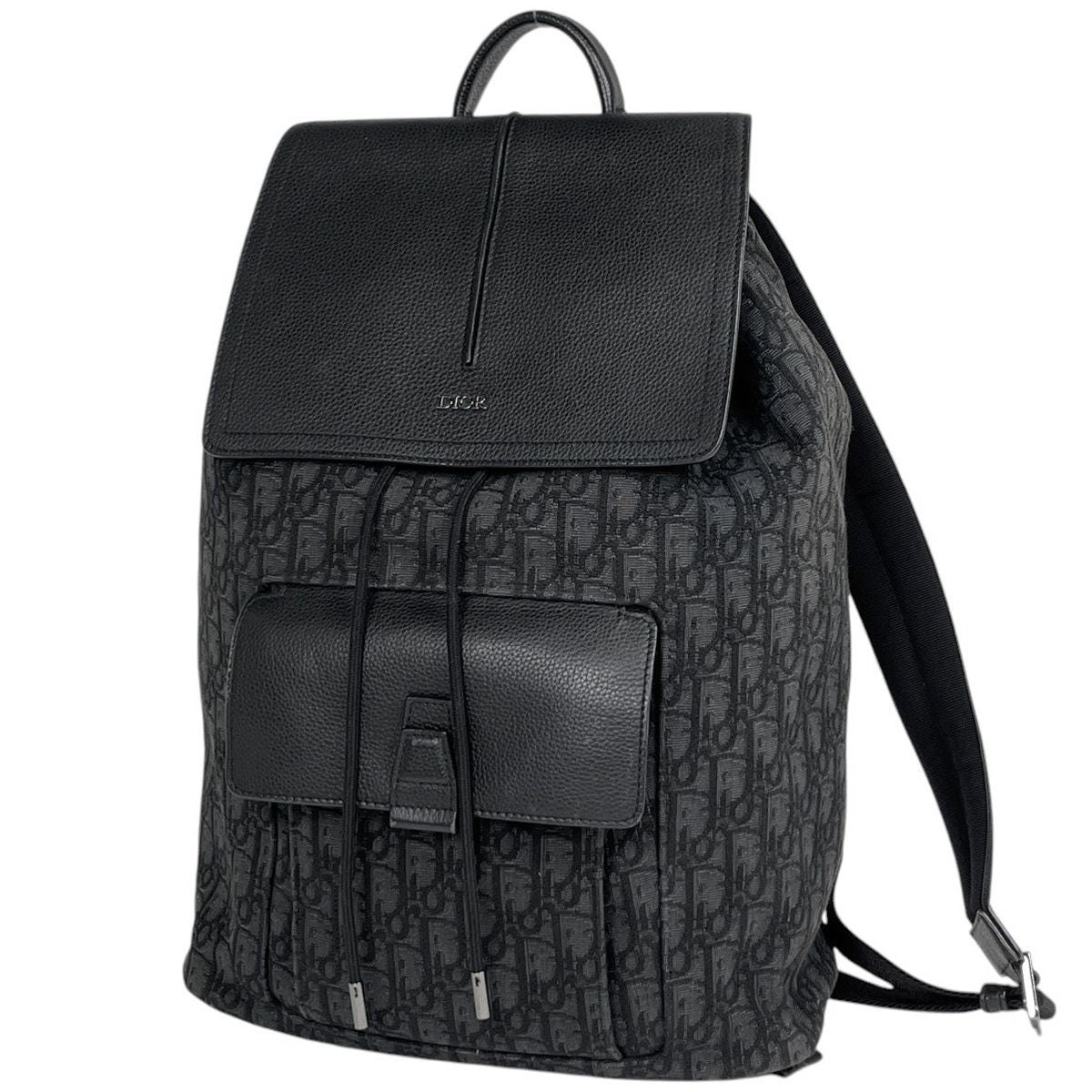 Dior Backpack Oblique Jacquard Trotter Canvas Black