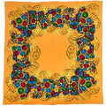 Chanel Scarf CC Logo Bijou Pattern Silk Yellow Multicolor