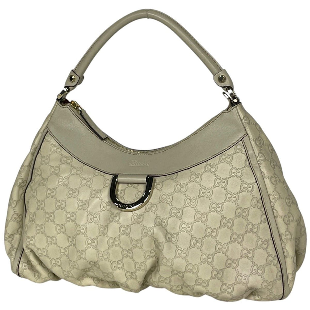 Gucci Shoulder Bag Guccissima Abbey Marais White