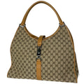 Gucci Shoulder Bag Jackie Line GG Pattern Canvas Beige Brown