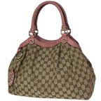 Gucci Handbag Sookie GG Pattern Canvas Beige Pink