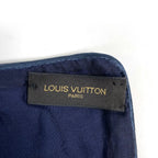 Louis Vuitton Shawl Monogram Echarpe Velvet Rayon Silk Navy Scarf — view 5