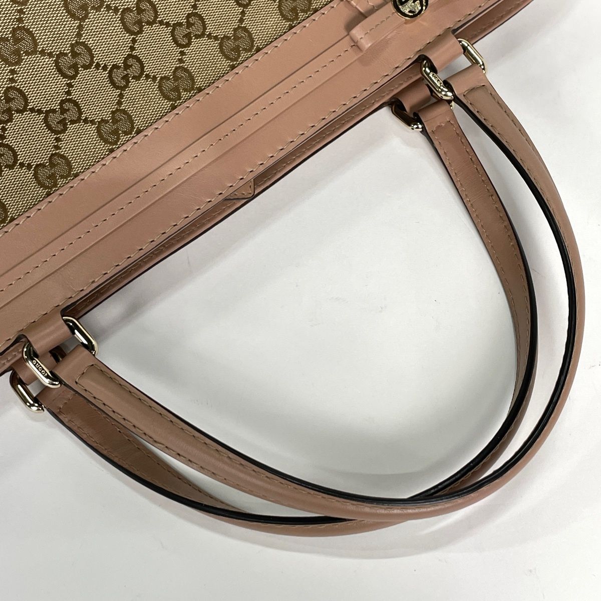 Gucci Handbag GG Pattern Mayfair Ribbon Canvas Beige Pink — view 4