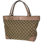 Gucci Handbag GG Pattern Mayfair Ribbon Canvas Beige Pink