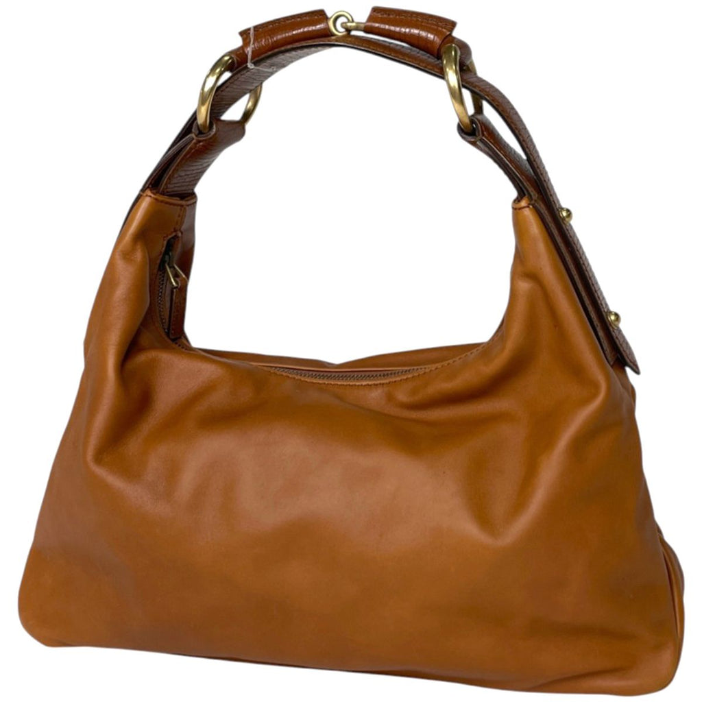Gucci Shoulder Bag Horsebit Leather Brown