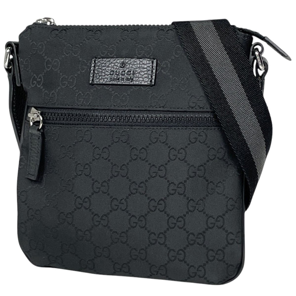 Gucci Shoulder Bag GG Pattern Web Nylon Black