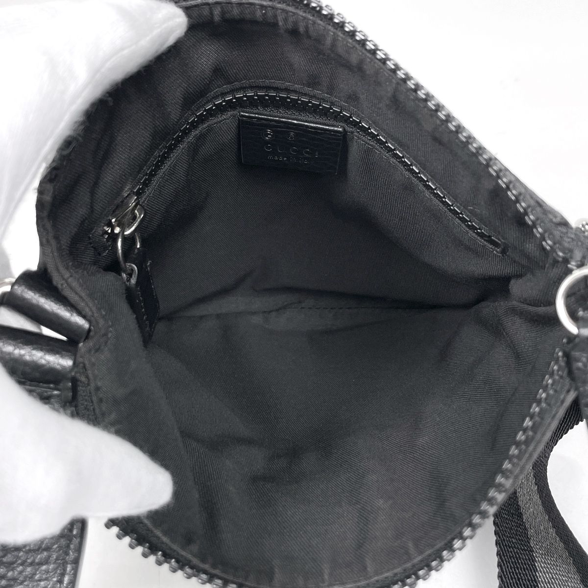 Gucci Shoulder Bag GG Pattern Web Nylon Black — view 6