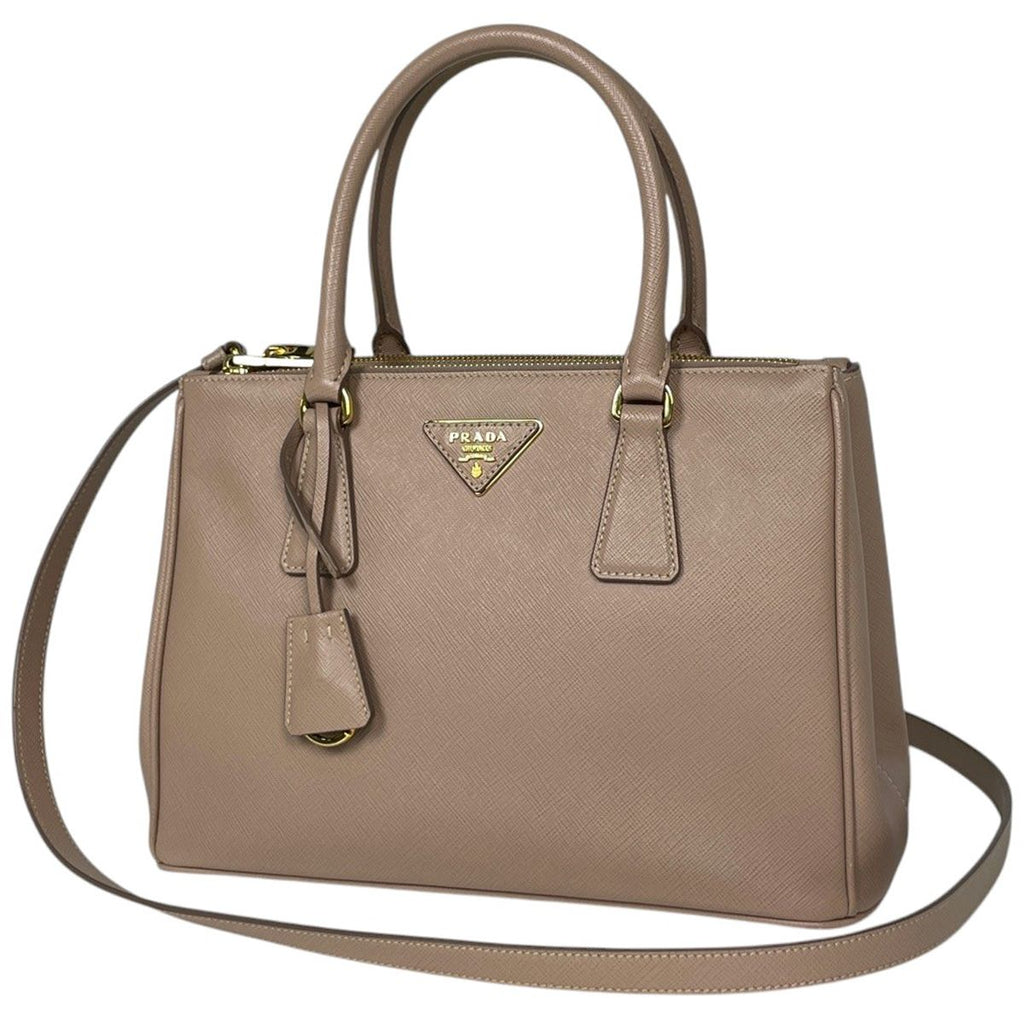 Prada Galleria Bag Handbag 2-Way Saffiano Leather Beige