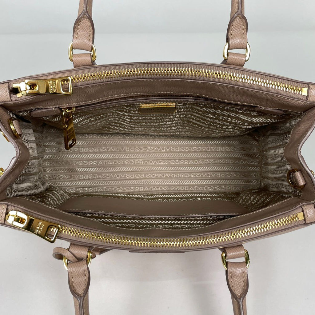 Prada Galleria Bag Handbag 2-Way Saffiano Leather Beige — view 7