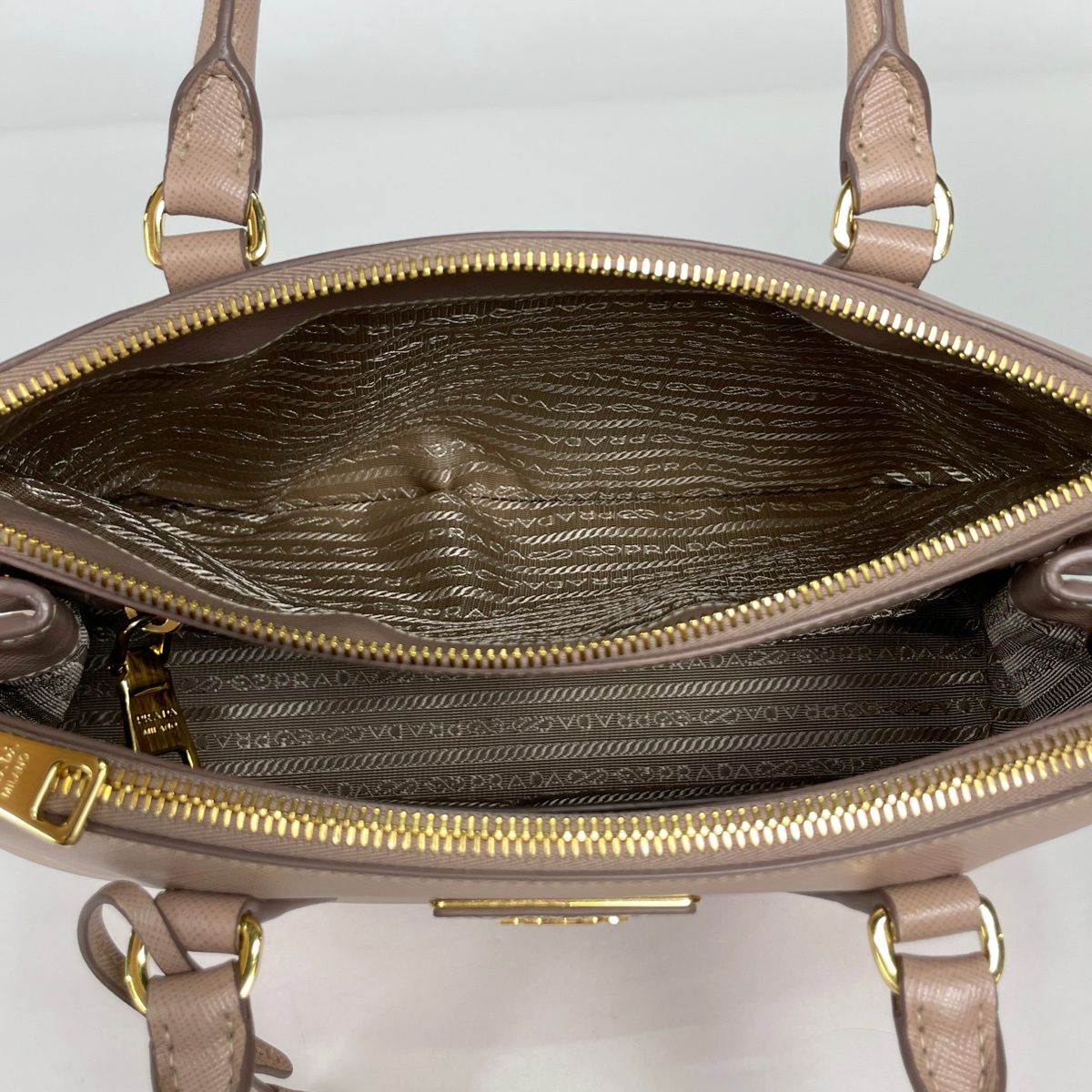 Prada Galleria Bag Handbag 2-Way Saffiano Leather Beige — view 6