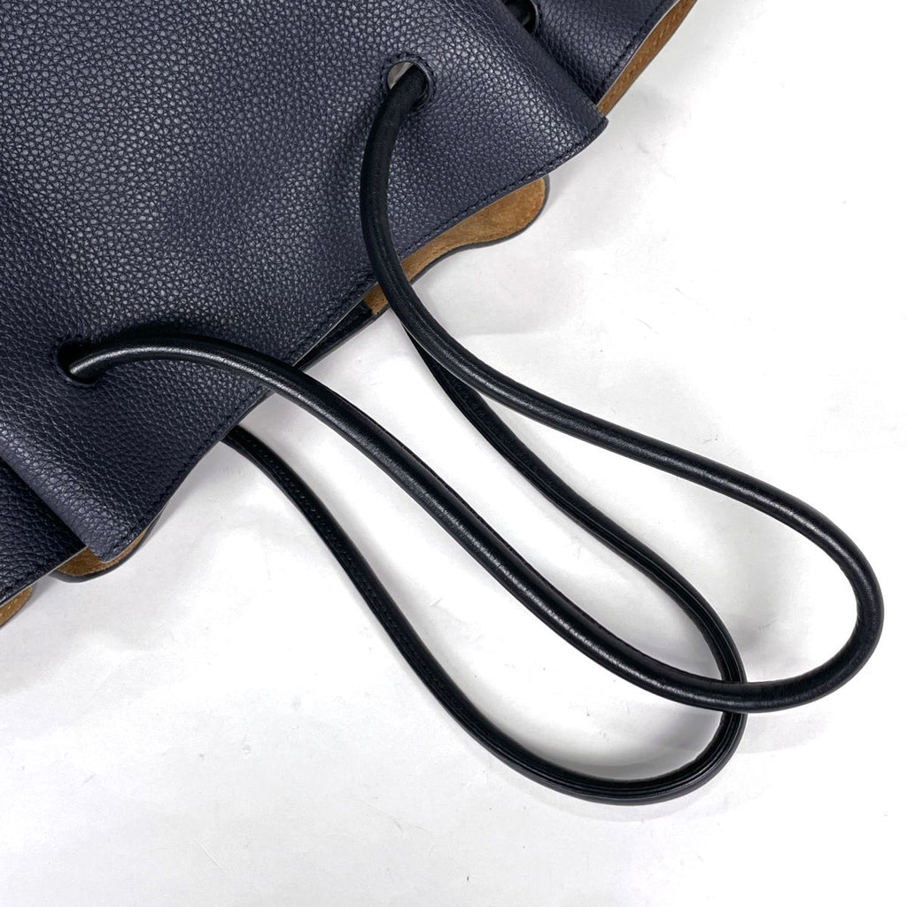 Loewe Tote Bag Flamenco Knot Small Drawstring Anagram Leather Navy — view 4