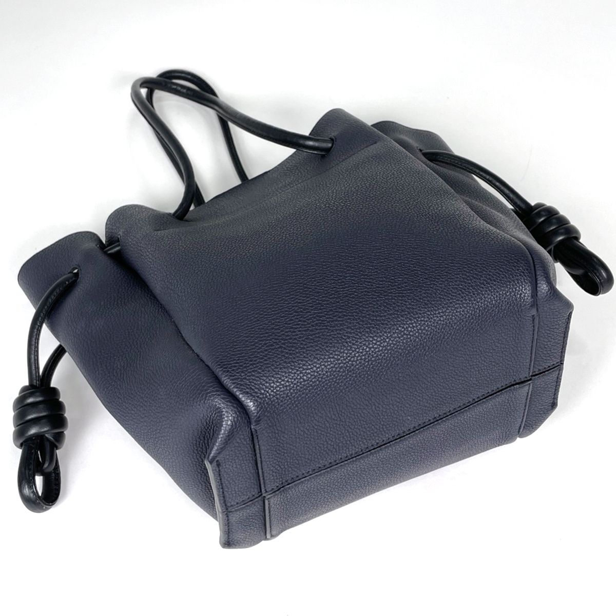 Loewe Tote Bag Flamenco Knot Small Drawstring Anagram Leather Navy — view 2
