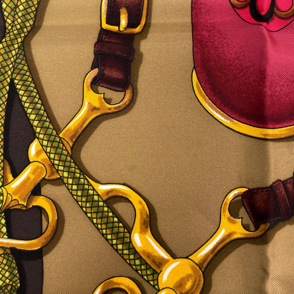 Hermes Carre 90 Festival Scarf Silk Brown Multicolor — view 4