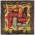 Hermes Carre 90 Festival Scarf Silk Brown Multicolor