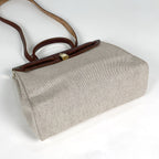 Hermes Herbag PM 2-Way Shoulder Bag Toile Ash Natural Brown — view 2