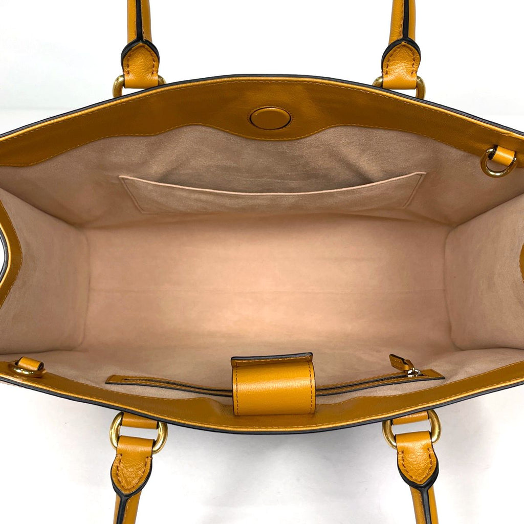 Gucci Tote Bag GG Marmont 2-Way Leather Yellow Black White — view 7