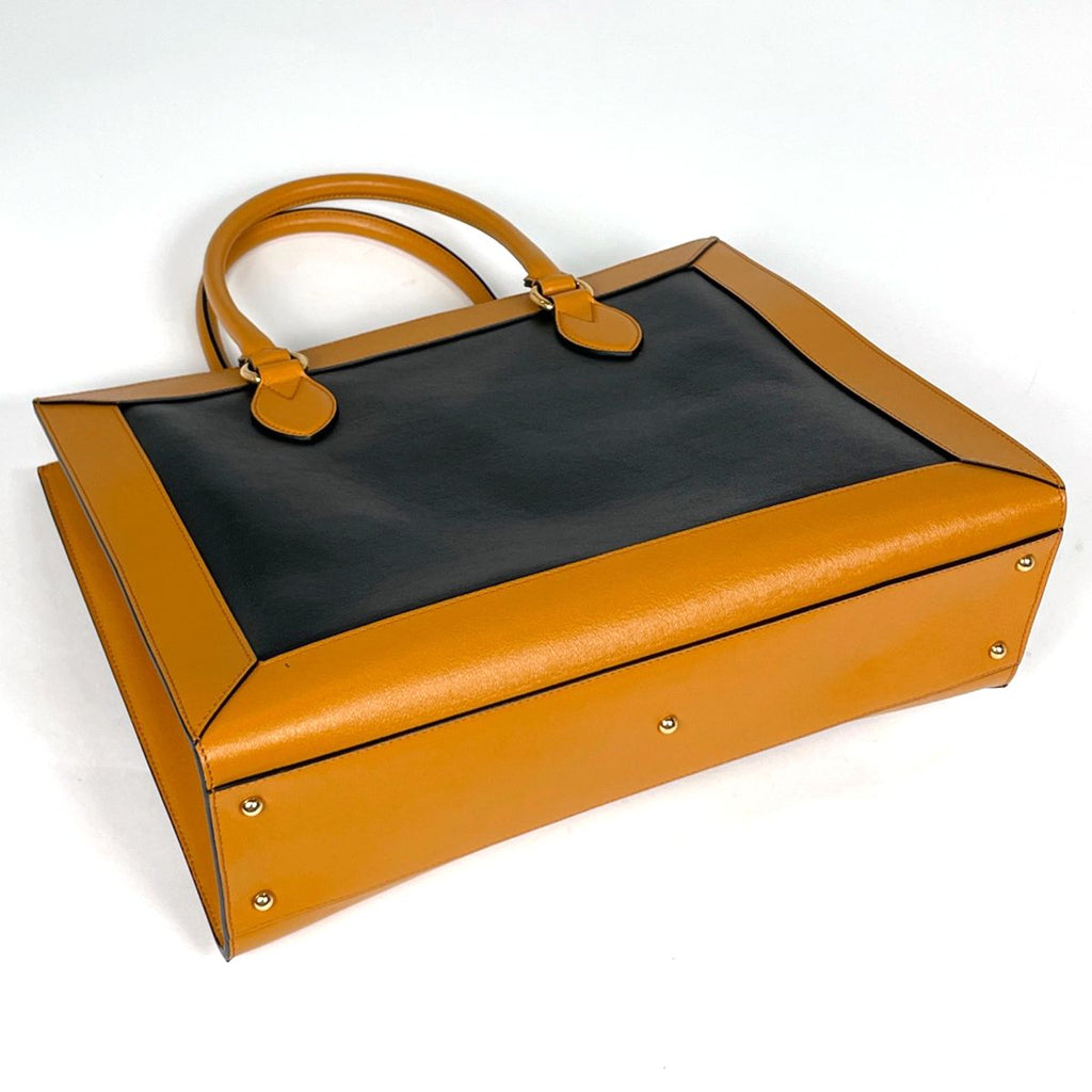 Gucci Tote Bag GG Marmont 2-Way Leather Yellow Black White — view 2
