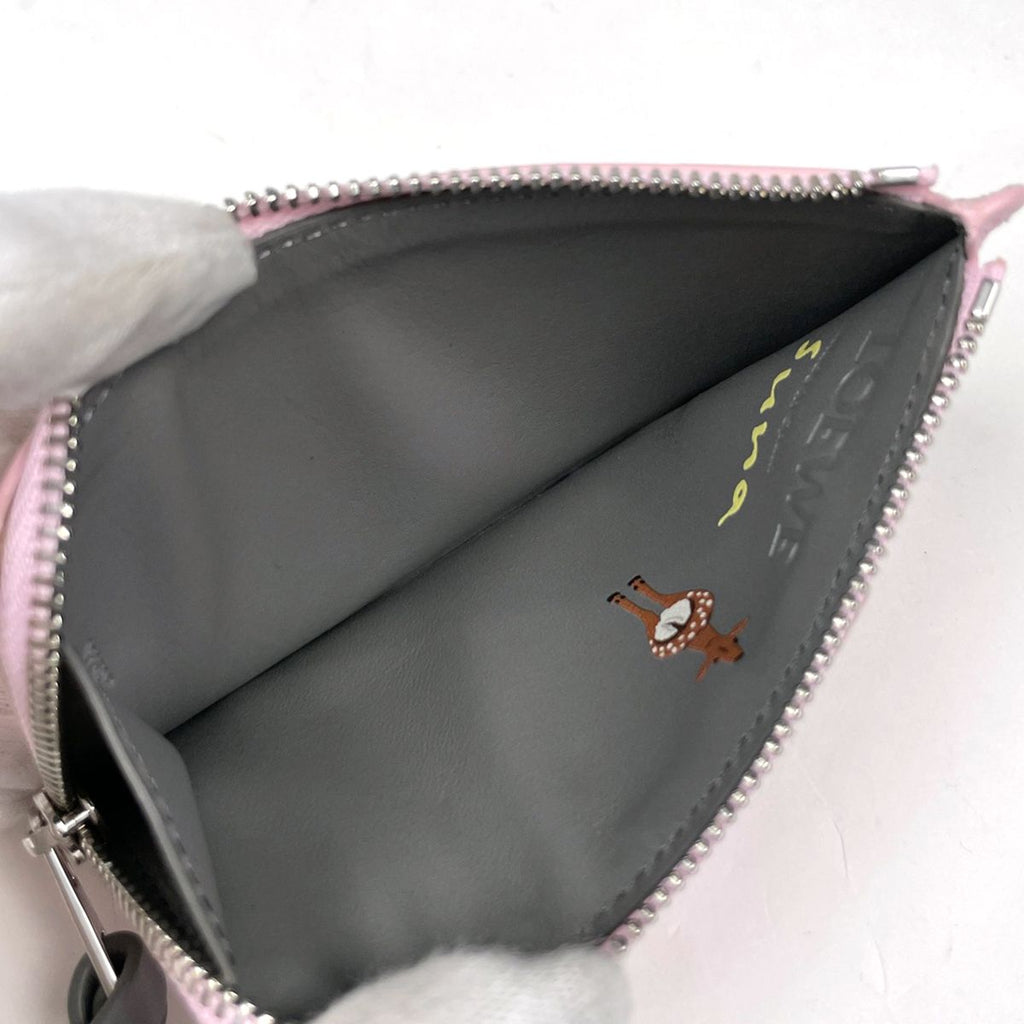 Loewe Deer Coin Card Holder Case Snafji Taco Collaboration Calf Leather Blossom — view 6