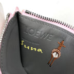 Loewe Deer Coin Card Holder Case Snafji Taco Collaboration Calf Leather Blossom — view 5