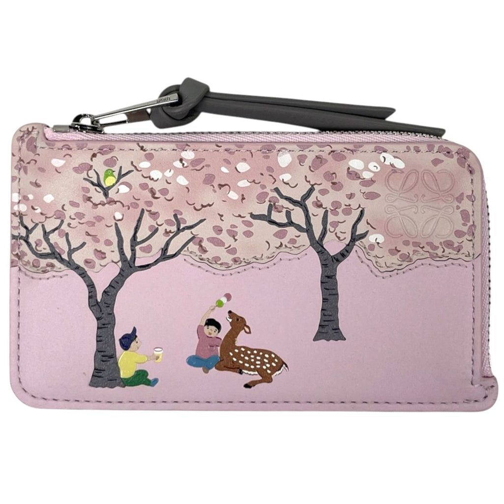 Loewe Deer Coin Card Holder Case Snafji Taco Collaboration Calf Leather Blossom
