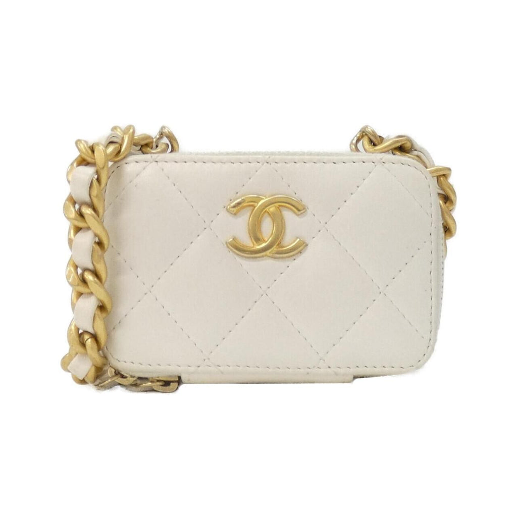 Chanel Chain Clutch White