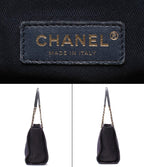 Chanel Tote Bag Shoulder Gold Mixed Fiber Deauville MM — view 4