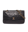 Chanel Shoulder Bag Crossbody Gold Quilted Double Chain Flap Paris Exclusive