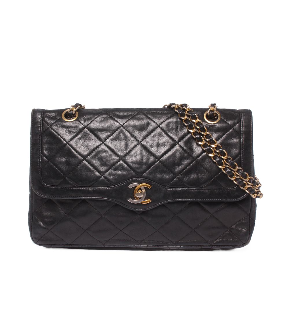 Chanel Shoulder Bag Crossbody Gold Quilted Double Chain Flap Paris Exclusive